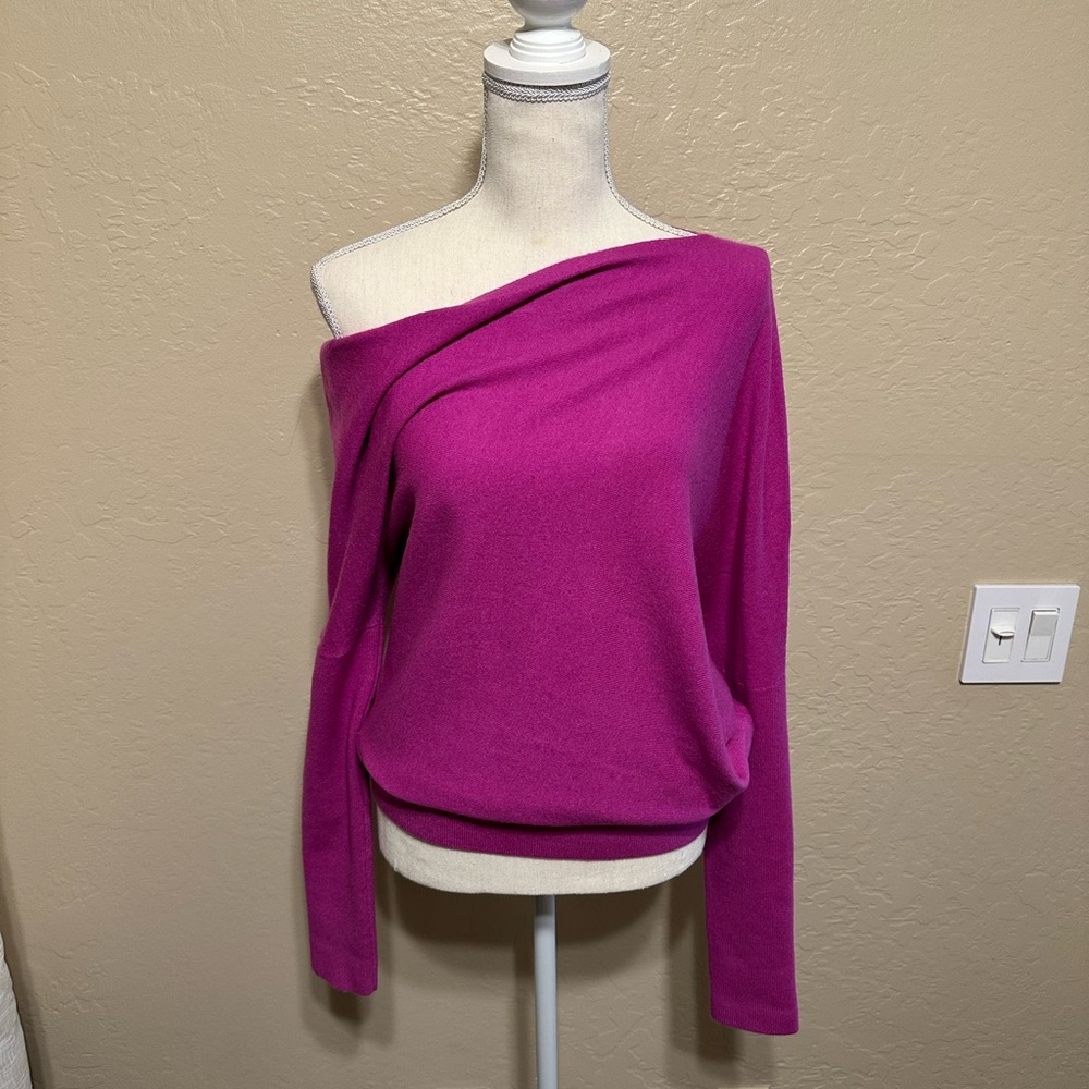 Express Off-Shoulder Pink Sweater